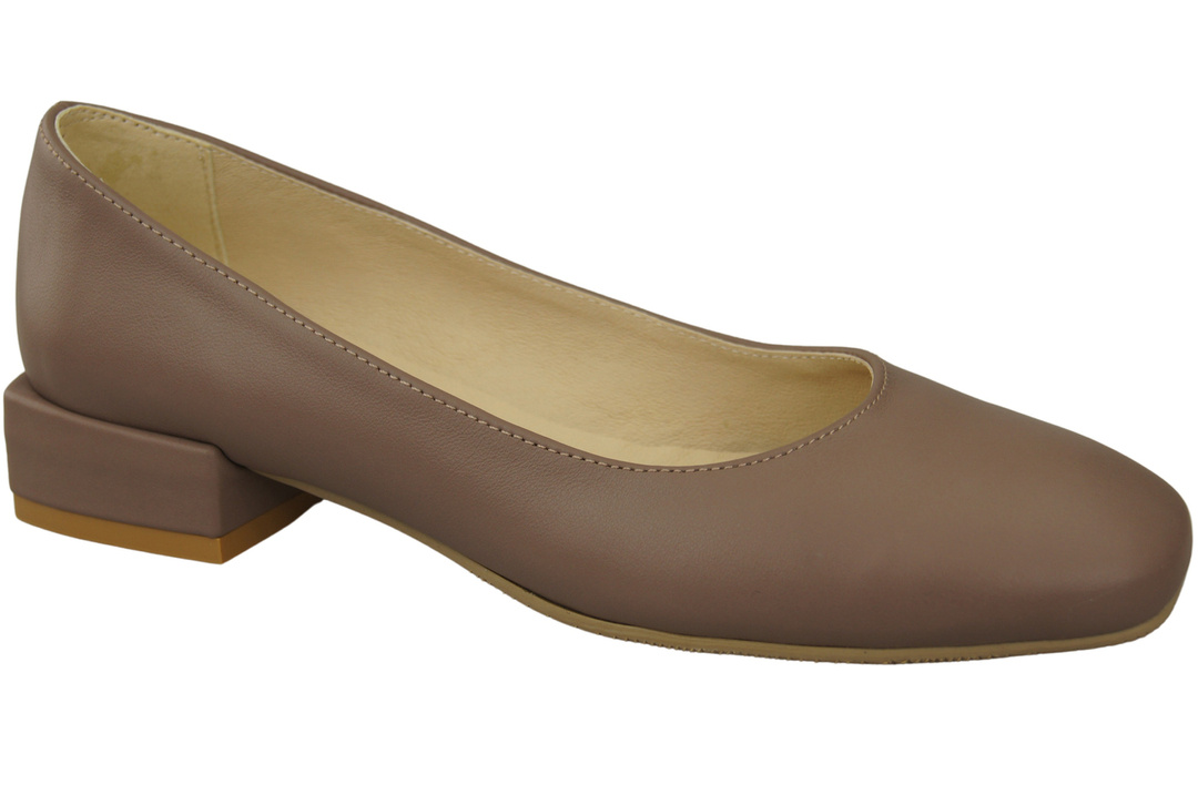 Comfortable Women's Shoes Flat Pumps, Natural Leather 204 ElitaBut