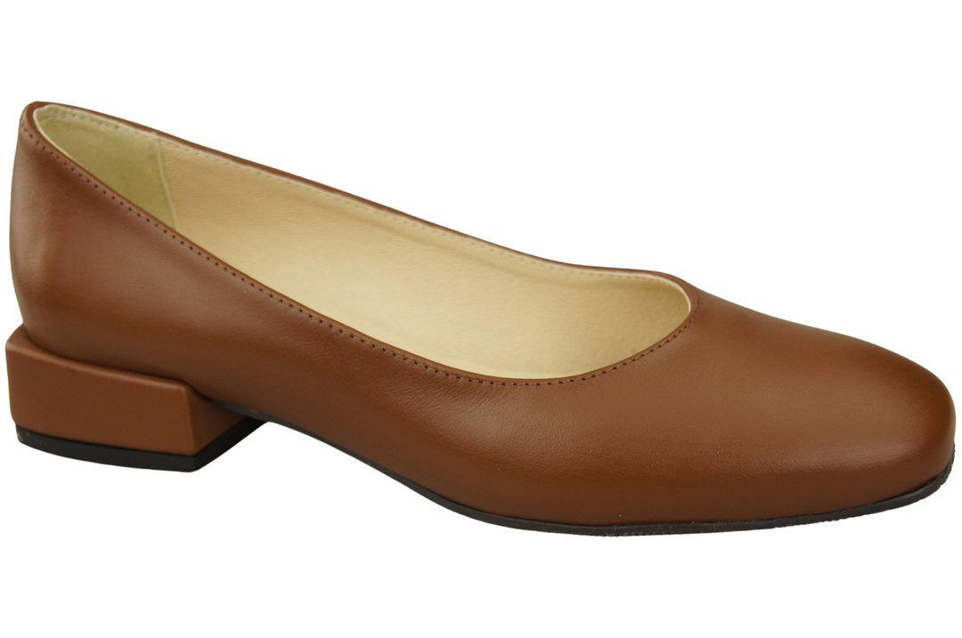 Comfortable Women's Shoes Flat Pumps, Natural Leather 204 ElitaBut