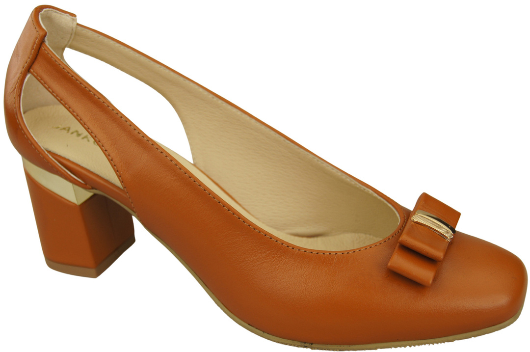 Shoes Women's pumps in Natural Leather with Decorative Heel 199 ElitaBut