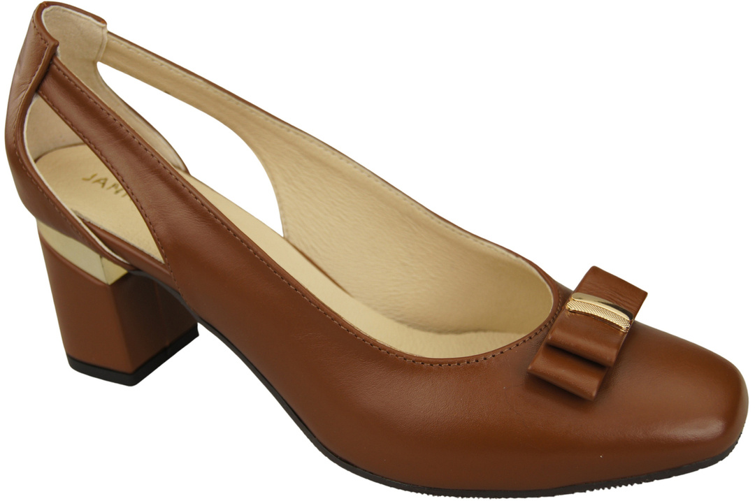 Shoes Women's pumps in Natural Leather with Decorative Heel 199 ElitaBut