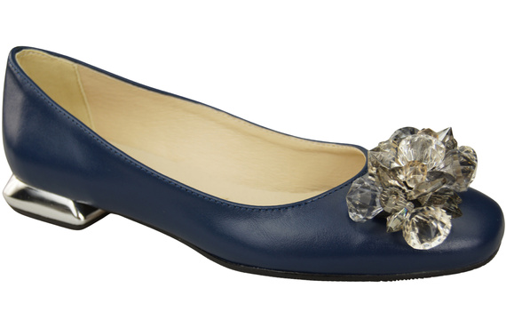 Women's Pumps with Crystals Flat Natural Leather 216 ElitaBut