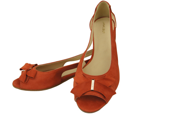 Obuwie Sandały Damskie Ceglasty Skóra Naturalna Zamszowa 994 Z Połączenie Stylu i Komfortu ElitaBut