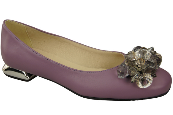 Women's Pumps with Crystals Flat Natural Leather 216 ElitaBut