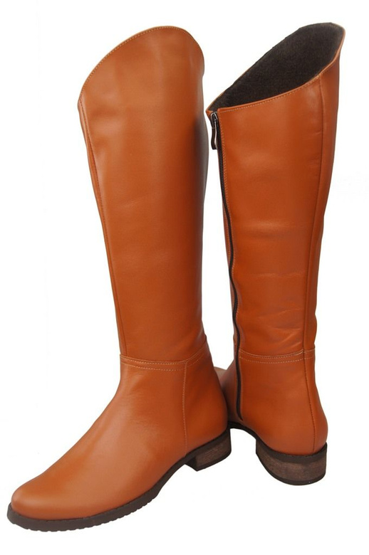 Obuwie Kozaki Damskie Oficerki skóra naturalna 124 Rude ElitaBut