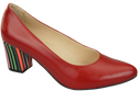 Obuwie Damskie Czółenka Czerwone Skóra naturalna z Ozdobnym Obcasem 158 ElitaBut