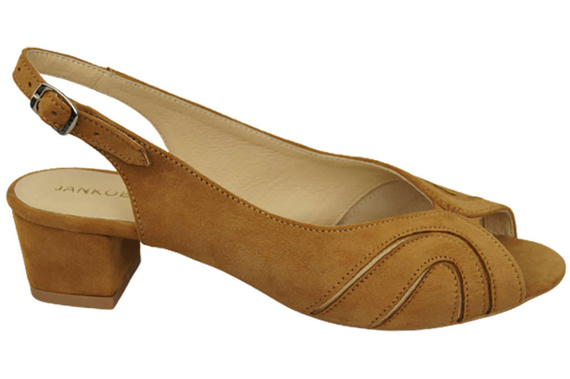 Obuwie Damskie Sandały skóra naturalna zamszowa Rude 991 ElitaBut