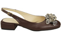 Obuwie Damskie Sandały Czekoladowe z Kryształkami Skóra naturalna 215 ElitaBut