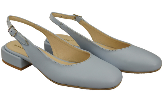 Obuwie Damskie Sandały Jasny Błękit Płaski Obcas Skóra naturalna 206 ElitaBut