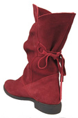 Obuwie Botki Damskie Wiosna / Jesień skóra naturalna welurowa Bordowe 999 L ElitaBut