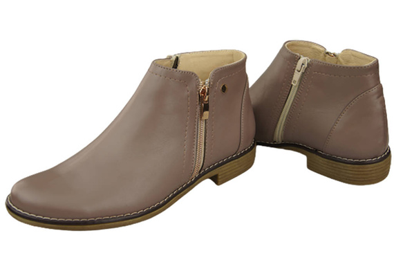 Wiosna Obuwie Damskie Botki skóra naturalna Czarne 872 ElitaBut