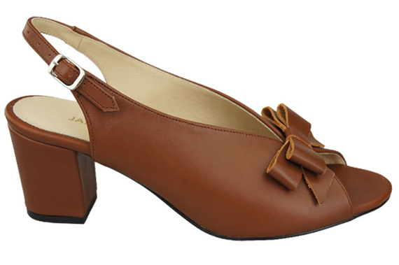 Obuwie Damskie Sandały Brązowe skóra naturalna Licowa 148 L ElitaBut