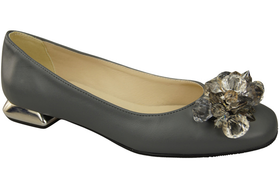 Women's Pumps with Crystals Flat Natural Leather 216 ElitaBut