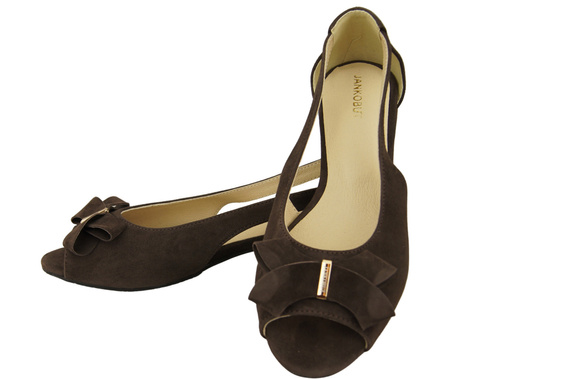 Obuwie Sandały Damskie Czekoladowe Skóra Naturalna Zamszowa 994 Z Połączenie Stylu i Komfortu ElitaBut