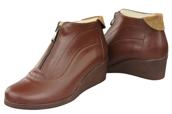 Obuwie Botki Damskie Brąz Wiosna / Jesień skóra naturalna 133 L ElitaBut