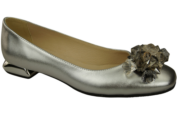 Women's Pumps with Crystals Flat Natural Leather 216 ElitaBut