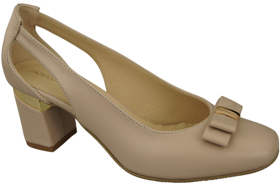 Shoes Women's pumps in Natural Leather with Decorative Heel 199 ElitaBut