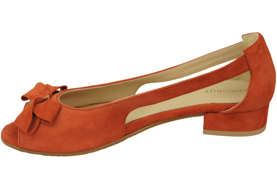 Obuwie Sandały Damskie Ceglasty Skóra Naturalna Zamszowa 994 Z Połączenie Stylu i Komfortu ElitaBut