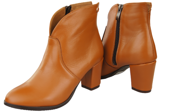 Obuwie Botki Damskie Rude Wiosna/Jesień skóra naturalna 152 L ElitaBut