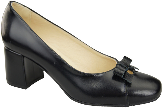 Women's Pumps with a Bow, Natural Leather and Low Heel 203 ElitaBut