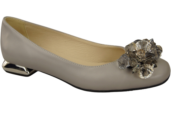 Women's Pumps with Crystals Flat Natural Leather 216 ElitaBut