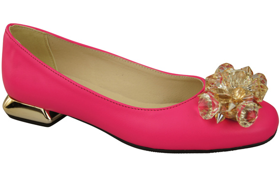 Women's Pumps with Crystals Flat Natural Leather 216 ElitaBut