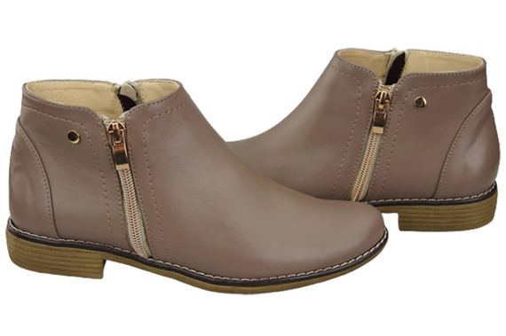 Wiosna Obuwie Damskie Botki skóra naturalna Czarne 872 ElitaBut