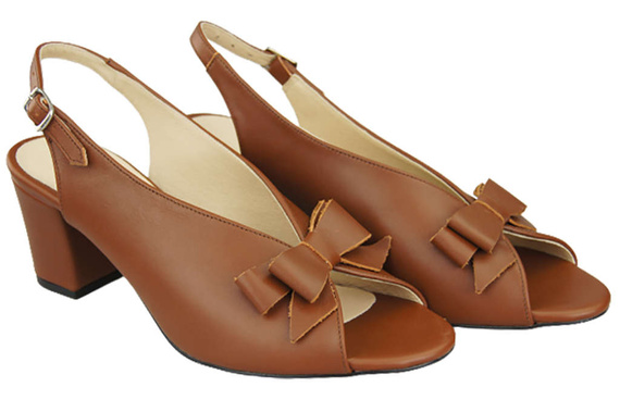 Obuwie Damskie Sandały Brązowe skóra naturalna Licowa 148 L ElitaBut