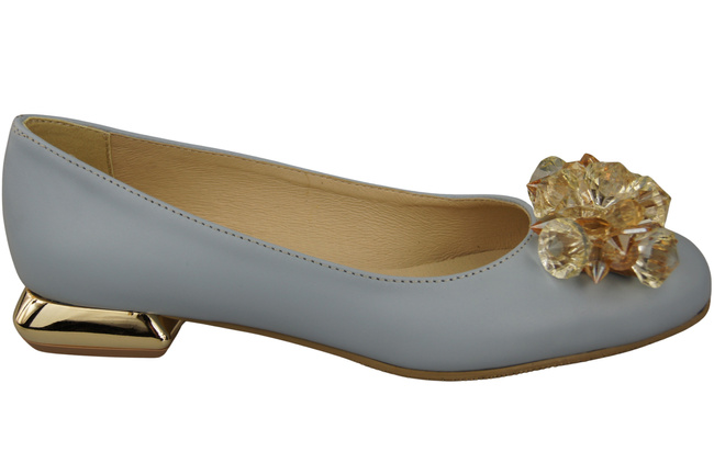 Women's Pumps with Crystals Flat Natural Leather 216 ElitaBut