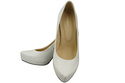 Obuwie Damskie Białe Czółenka Szpilki skóra naturalna 205 ElitaBut