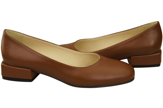 Comfortable Women's Shoes Flat Pumps, Natural Leather 204 ElitaBut