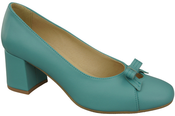 Women's Pumps with a Bow, Natural Leather and Low Heel 203 ElitaBut