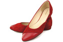 Obuwie Damskie Baleriny Czerwone skóra naturalna Zamszowa 146 ElitaBut