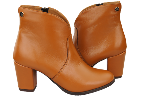 Obuwie Botki Damskie Rude Wiosna/Jesień skóra naturalna 152 L ElitaBut