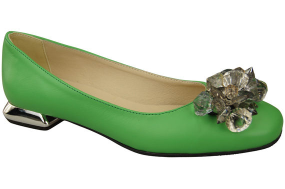 Women's Pumps with Crystals Flat Natural Leather 216 ElitaBut