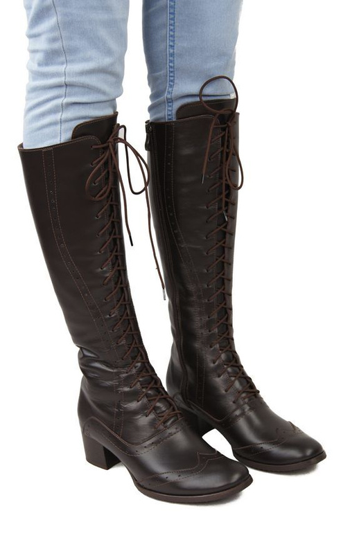 Shoes Women's boots Lace-up natural leather 595 ElitaBut