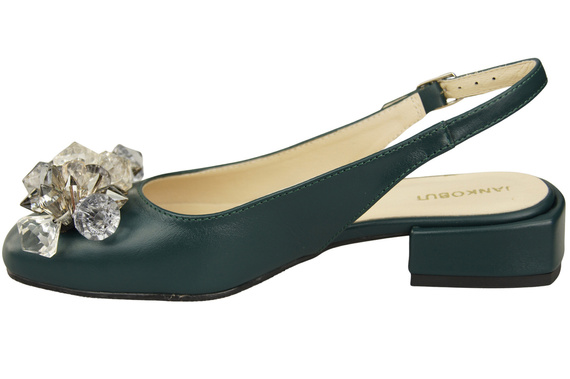 Obuwie Damskie Sandały Malachitowe z Kryształkami Skóra naturalna 215 ElitaBut