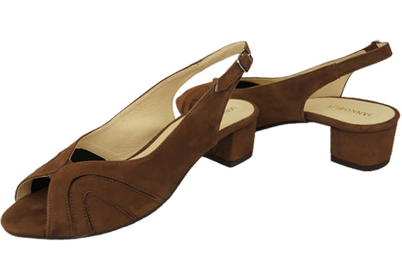 Obuwie Damskie Sandały skóra naturalna zamszowa Brązowe 991 ElitaBut