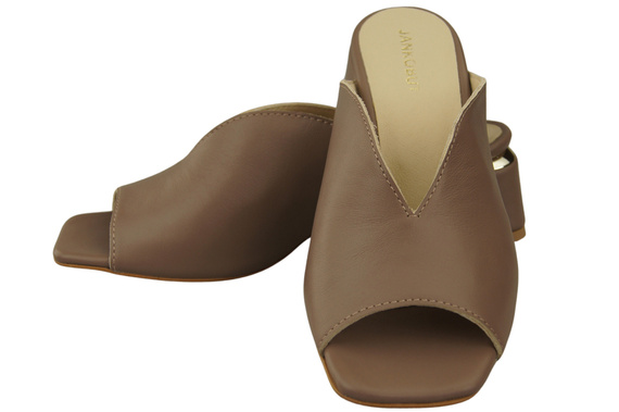 Women's Shoes High-Heeled Flip-Flops Natural Leather 210 ElitaBut