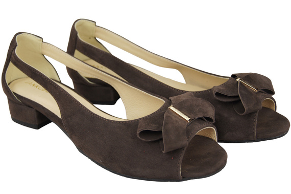 Obuwie Sandały Damskie Czekoladowe Skóra Naturalna Zamszowa 994 Z Połączenie Stylu i Komfortu ElitaBut