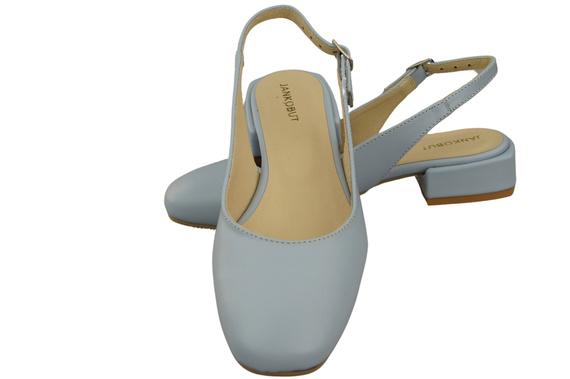 Obuwie Damskie Sandały Jasny Błękit Płaski Obcas Skóra naturalna 206 ElitaBut