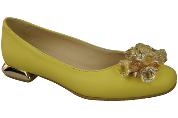 Women's Pumps with Crystals Flat Natural Leather 216 ElitaBut