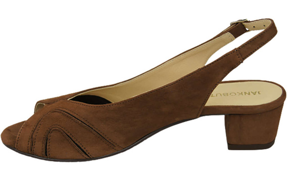 Obuwie Damskie Sandały skóra naturalna zamszowa Brązowe 991 ElitaBut