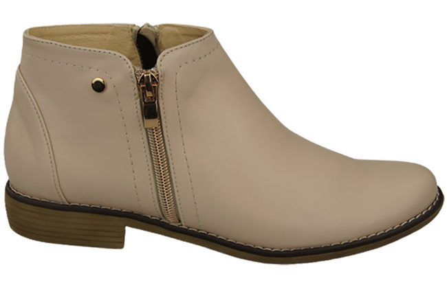 Wiosna Obuwie Damskie Botki skóra naturalna Czarne 872 ElitaBut