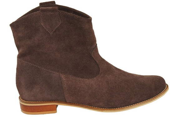 Obuwie Botki Damskie Czekolada Wiosna / Jesień skóra naturalna welurowa 132 L ElitaBut