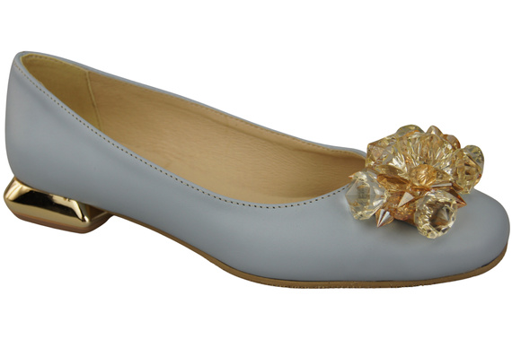 Women's Pumps with Crystals Flat Natural Leather 216 ElitaBut