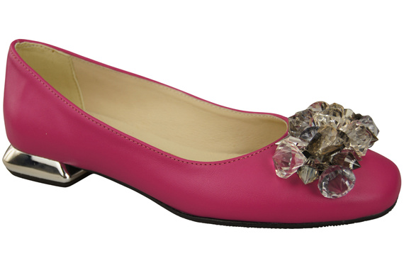 Women's Pumps with Crystals Flat Natural Leather 216 ElitaBut