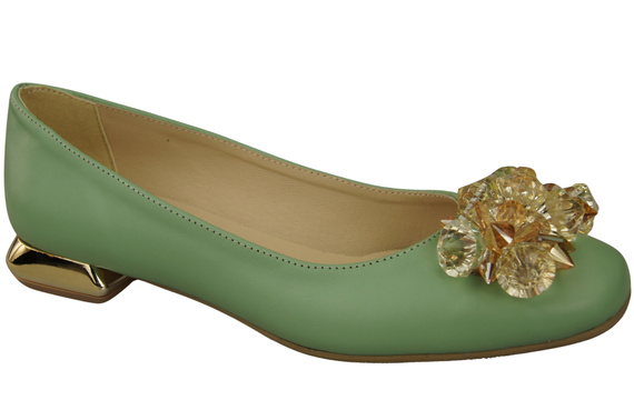 Women's Pumps with Crystals Flat Natural Leather 216 ElitaBut