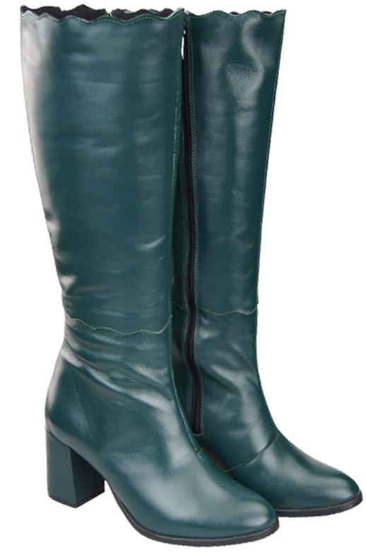 Obuwie Kozaki Damskie Malachitowe Klasyczne skóra naturalna 176 ElitaBut