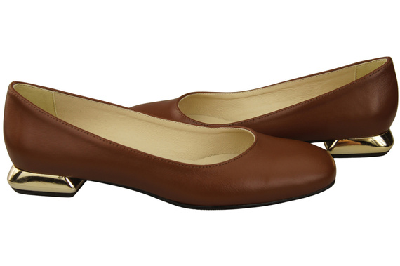 Flat Women's Shoes Pumps Decorative Heel Natural Leather 209 ElitaBut