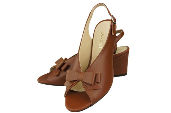 Obuwie Damskie Sandały Brązowe skóra naturalna Licowa 148 L ElitaBut